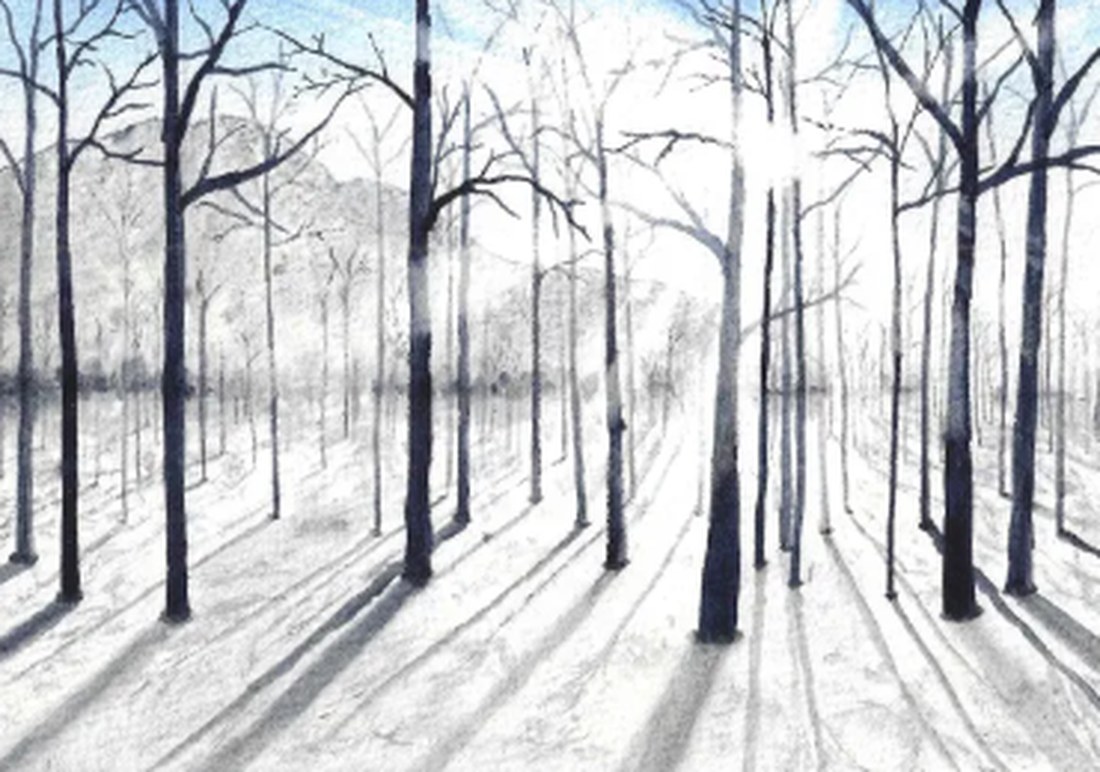 Iditarod Trail Views — watercolor by Andrea Tavenner